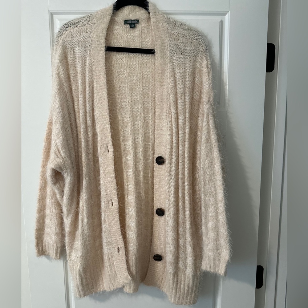 Wild Fable Blush Cream Women's Eyelash Cardigan, size M